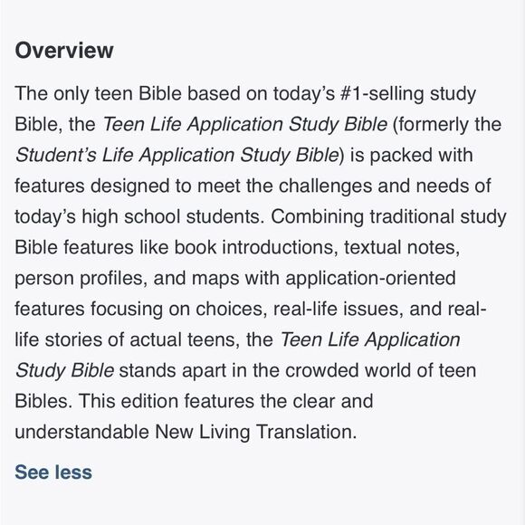 NLT Teen Life Application Bible ~ Black Tie Dye ~ 21cm x 13.7cm - Picture 9 of 10